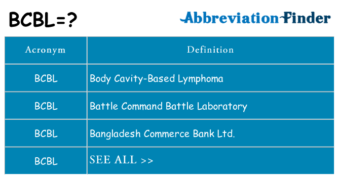 What does bcbl stand for