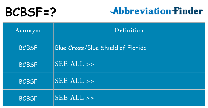 What does bcbsf stand for