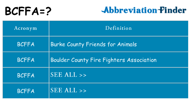 What does bcffa stand for
