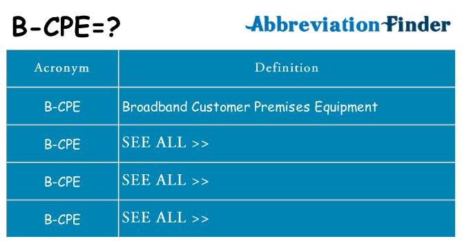 What does b-cpe stand for