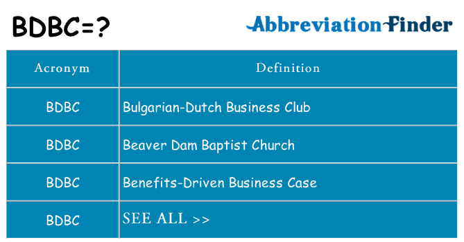 What does bdbc stand for