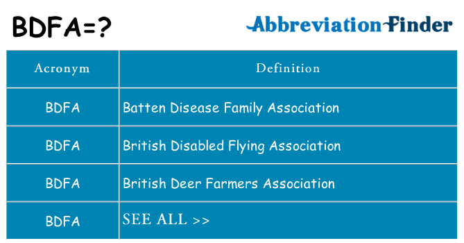 What does bdfa stand for