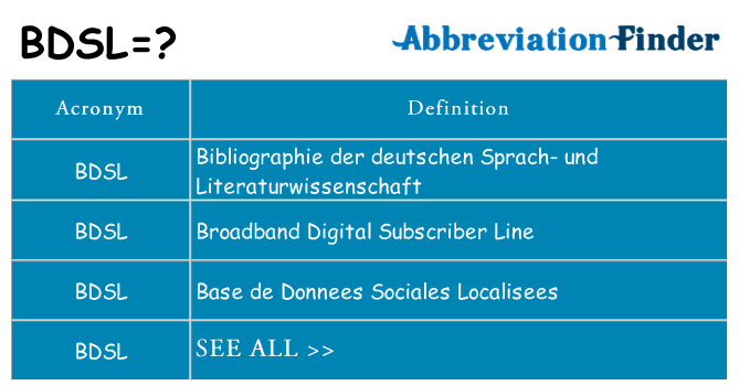 What does bdsl stand for