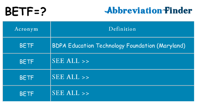 What does betf stand for