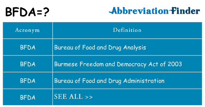 What does bfda stand for