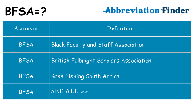 What does bfsa stand for