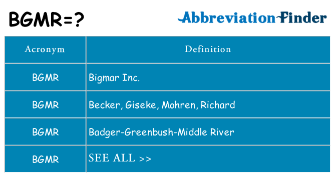 What does bgmr stand for