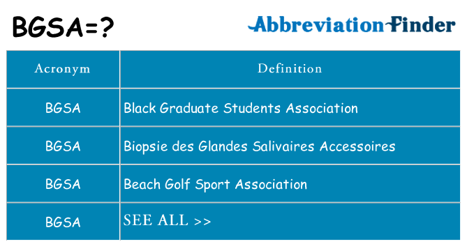 What does bgsa stand for
