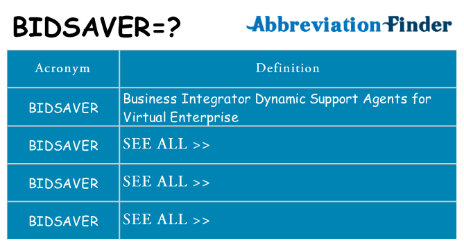 What does bidsaver stand for