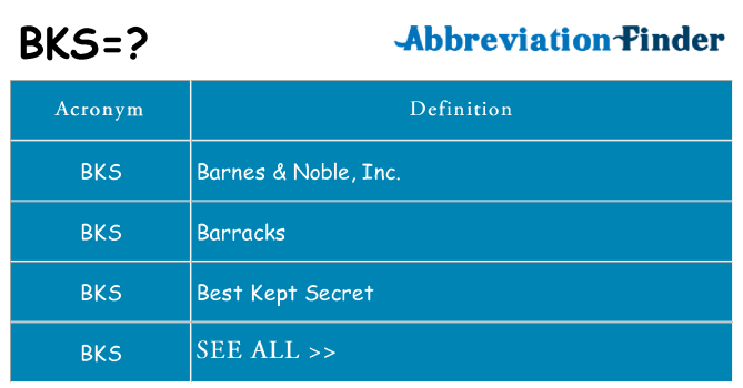 What does bks stand for