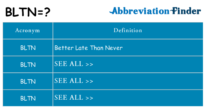 What does bltn stand for