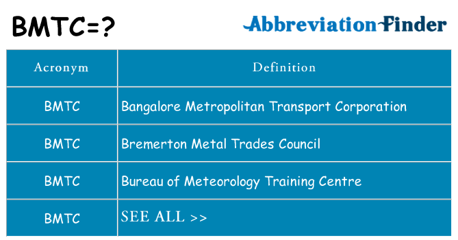 What does bmtc stand for