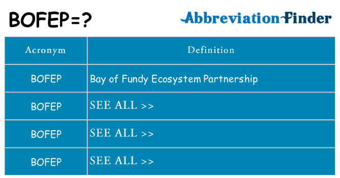 What does bofep stand for