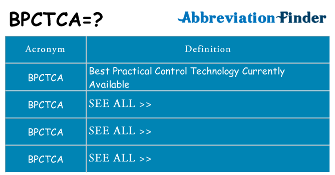What does bpctca stand for