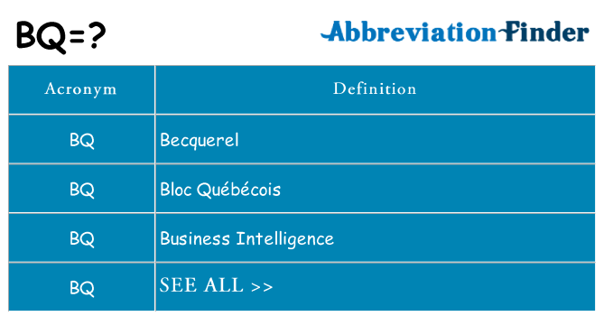 What does bq stand for