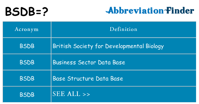What does bsdb stand for
