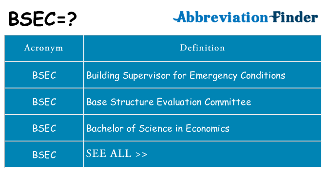 What does bsec stand for