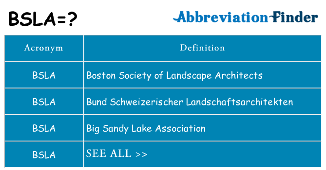 What does bsla stand for