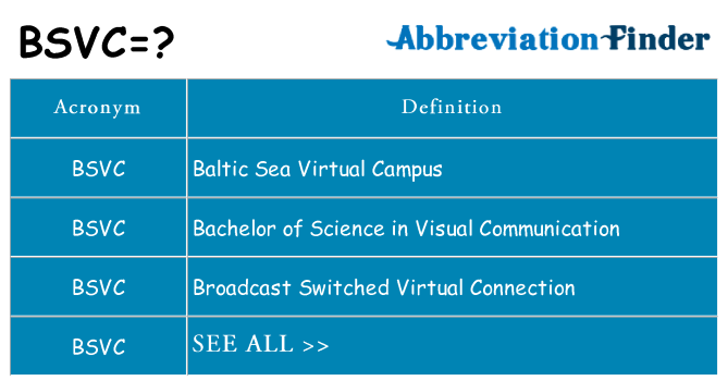 What does bsvc stand for