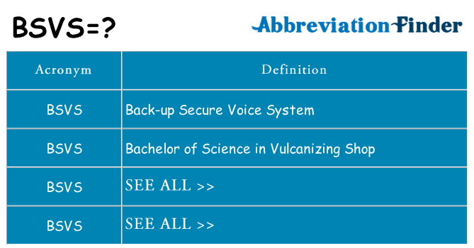 What does bsvs stand for