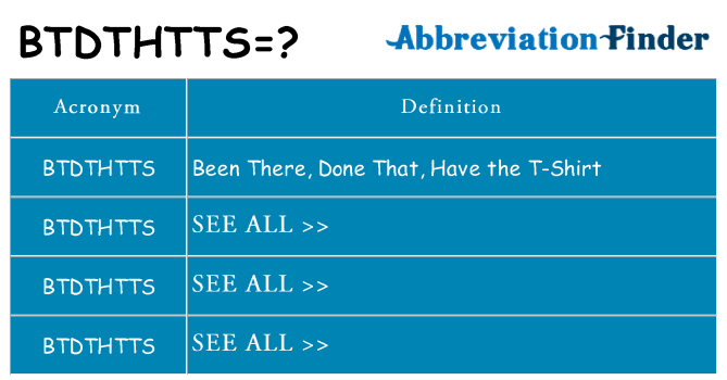 What does btdthtts stand for
