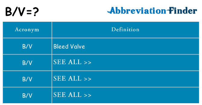 What does bv stand for