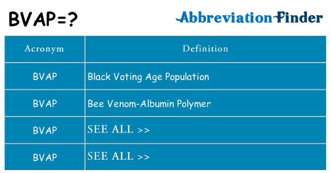 What does bvap stand for