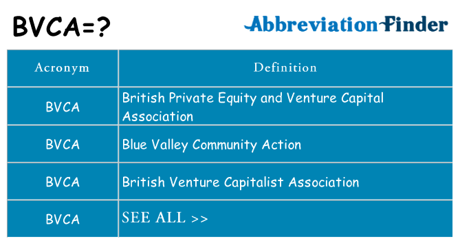 What does bvca stand for