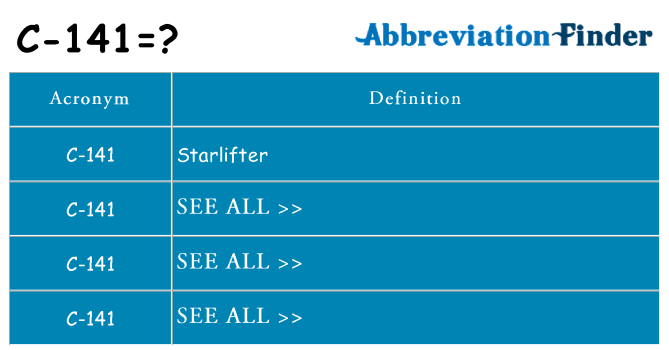 What does c-141 stand for