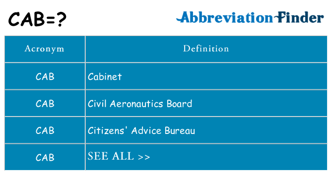 What does cab stand for