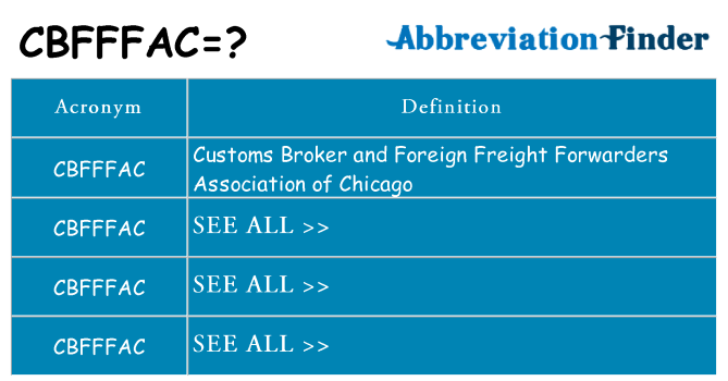 What does cbfffac stand for
