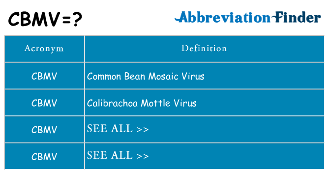 What does cbmv stand for