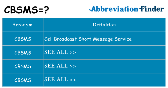 What does cbsms stand for