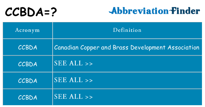 What does ccbda stand for