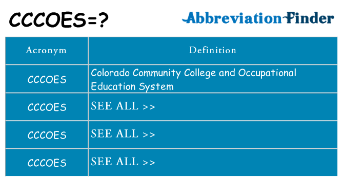 What does cccoes stand for