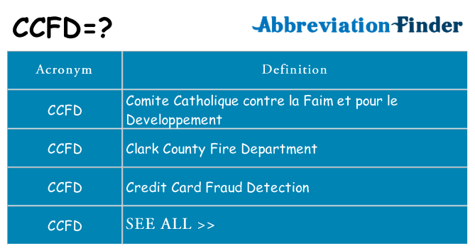 What does ccfd stand for