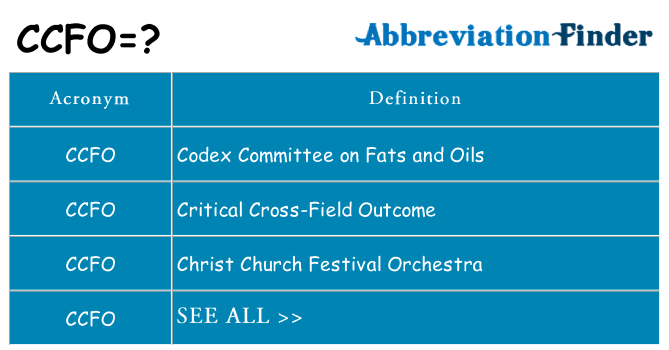 What does ccfo stand for