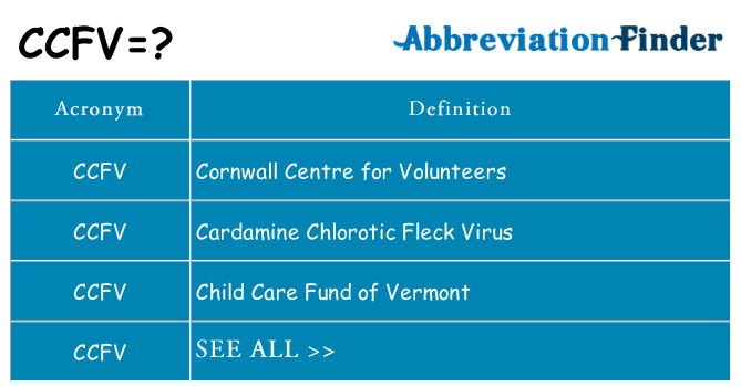 What does ccfv stand for