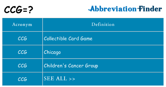 What does ccg stand for
