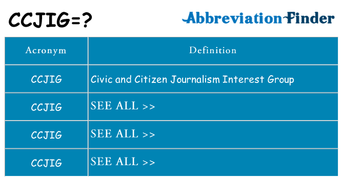 What does ccjig stand for