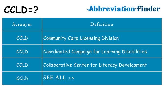 What does ccld stand for