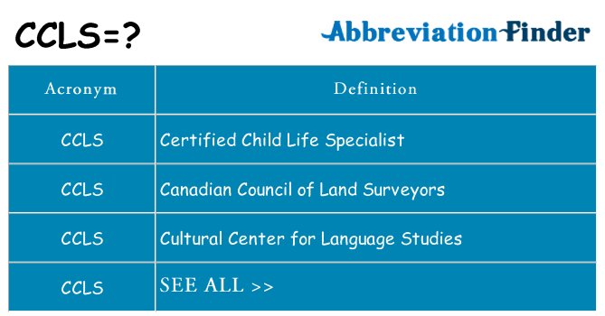 What does ccls stand for