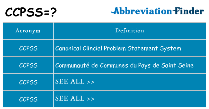 What does ccpss stand for
