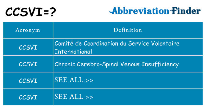 What does ccsvi stand for