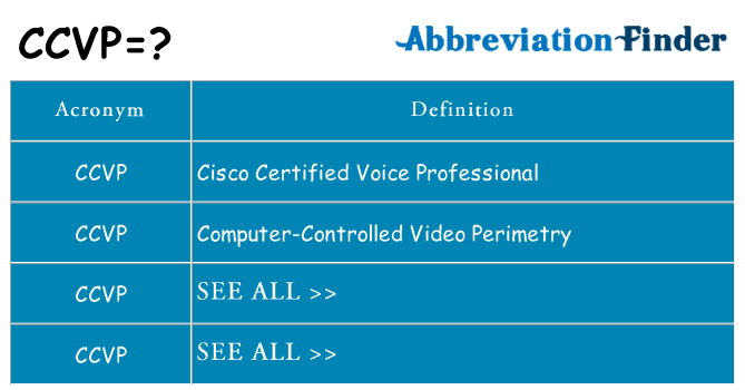 What does ccvp stand for