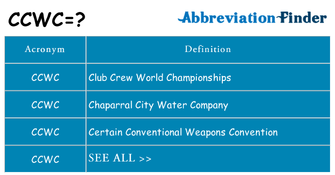 What does ccwc stand for