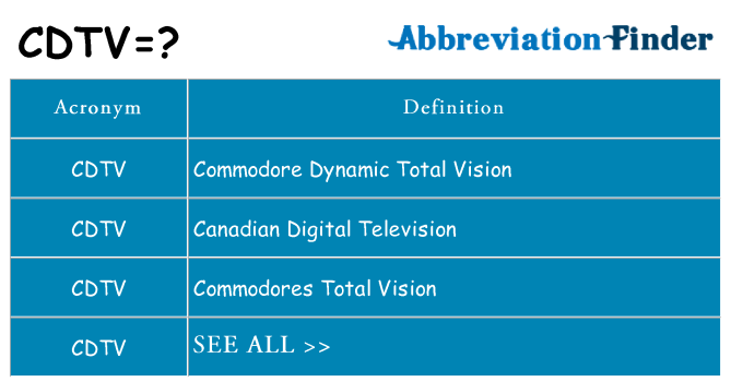 What does cdtv stand for