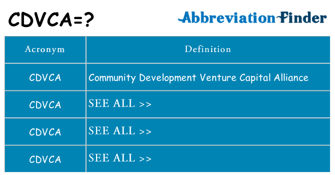 What does cdvca stand for