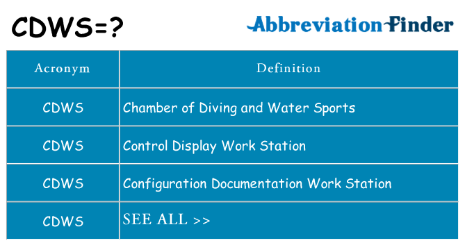 What does cdws stand for