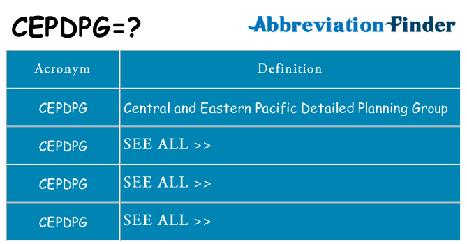 What does cepdpg stand for